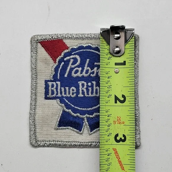 Vintage 70's Pabst Blue Ribbon Patch 3x3 Inch Embroidered Beer Logo - Picture 4 of 4